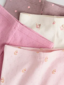 Roze/bruin/hart - Verpakking van 4 babyleggings (0 mnd -2 jr)