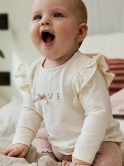 Roze/crème - 3 -delige babyset met bontgilet, top en leggings (0mnd -2jr)