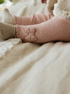 Roze/crème - 3 -delige babyset met bontgilet, top en leggings (0mnd -2jr)