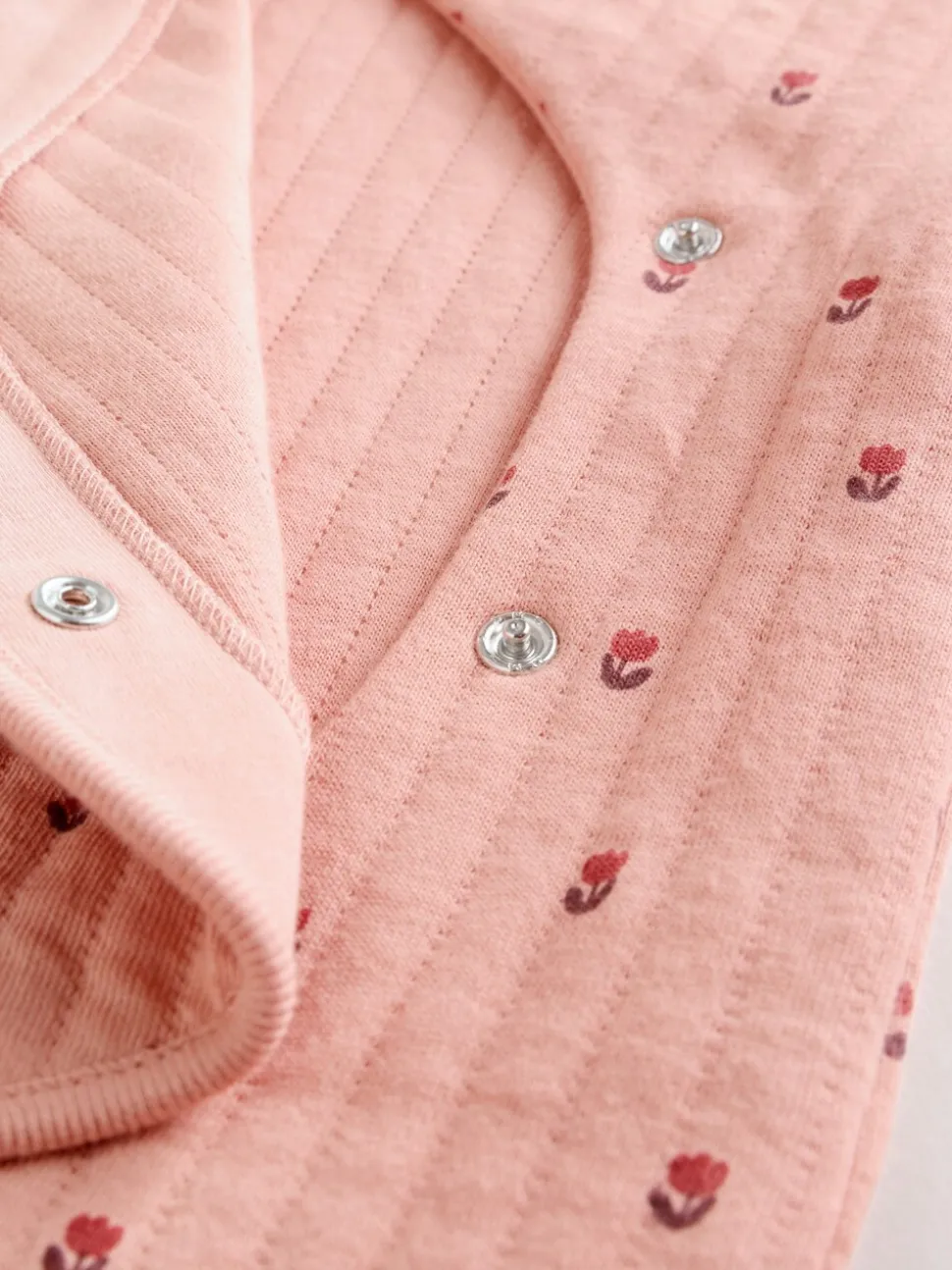 Roze/crème - Quilted Baby Sleepsuits 2 Pack