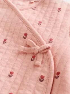Roze/crème - Quilted Baby Sleepsuits 2 Pack