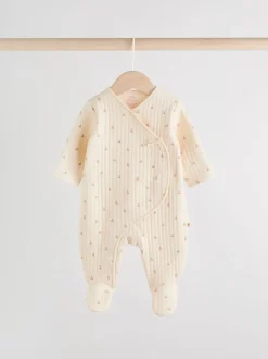 Roze/crème - Quilted Baby Sleepsuits 2 Pack