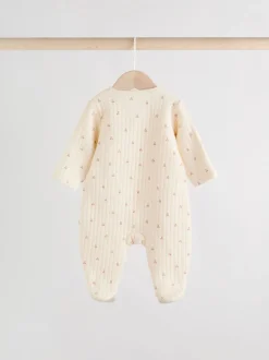Roze/crème - Quilted Baby Sleepsuits 2 Pack