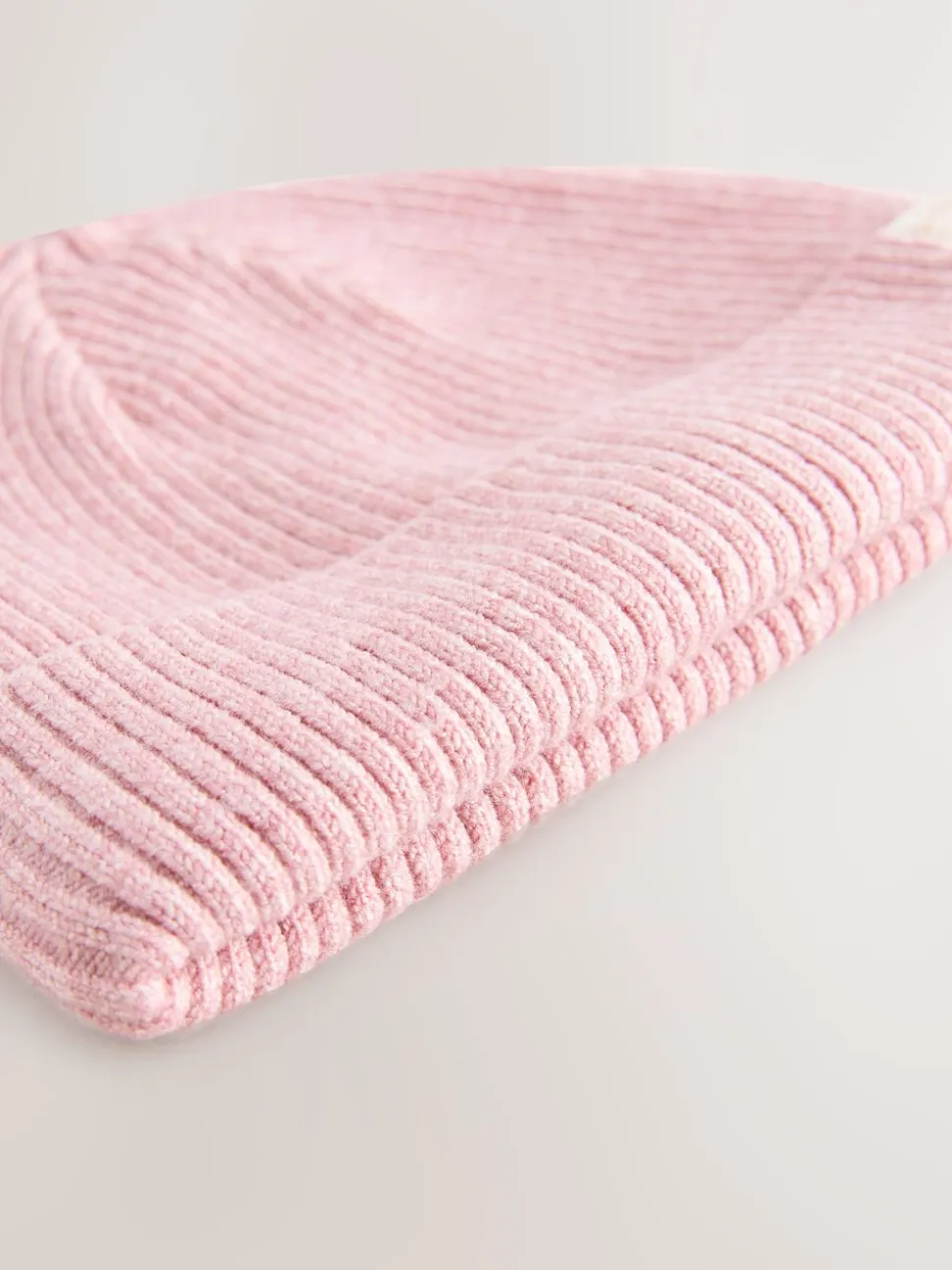 Roze/crème - Set van 2 gebreide babymutsen met kabelpatroon (0mnd-2jr)