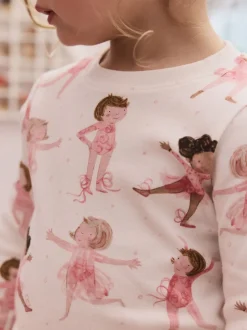 Roze/crème ballerina - Knus pyjama met lange mouwen 3 Pack (9maanden -12jaar)