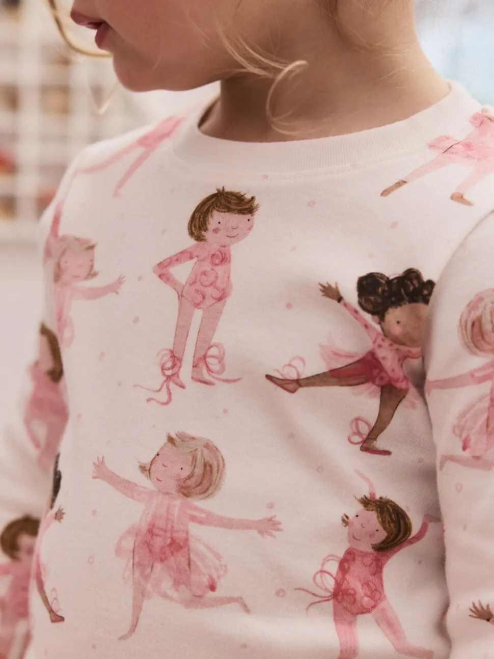 Roze/crème ballerina - Knus pyjama met lange mouwen 3 Pack (9maanden -12jaar)