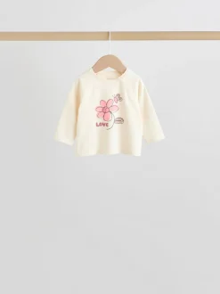 Roze/crème bloem - Baby set van top met Lange mouwen en Leggings 8 Pieces (0mnd -2jr)