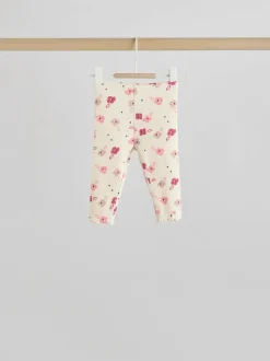 Roze/crème bloem - Baby set van top met Lange mouwen en Leggings 8 Pieces (0mnd -2jr)