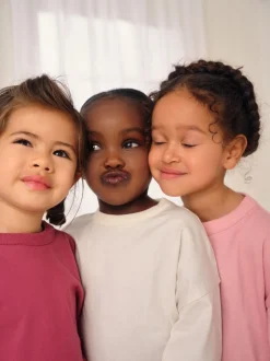 Roze/crème geruit - Verpakking van 3 pyjama's met geweven broek (9 mnd - 10 jr)