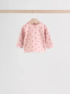 Roze/crème/bruine print - 6 -delige set van top met lange mouwen en leggings (0mnd -3jr)