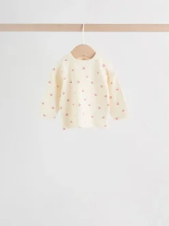 Roze/crème/bruine print - 6 -delige set van top met lange mouwen en leggings (0mnd -3jr)