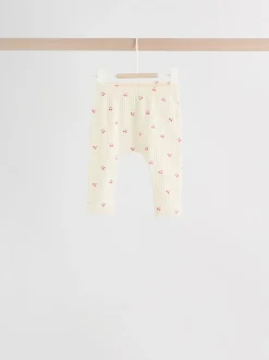 Roze/crème/bruine print - 6 -delige set van top met lange mouwen en leggings (0mnd -3jr)
