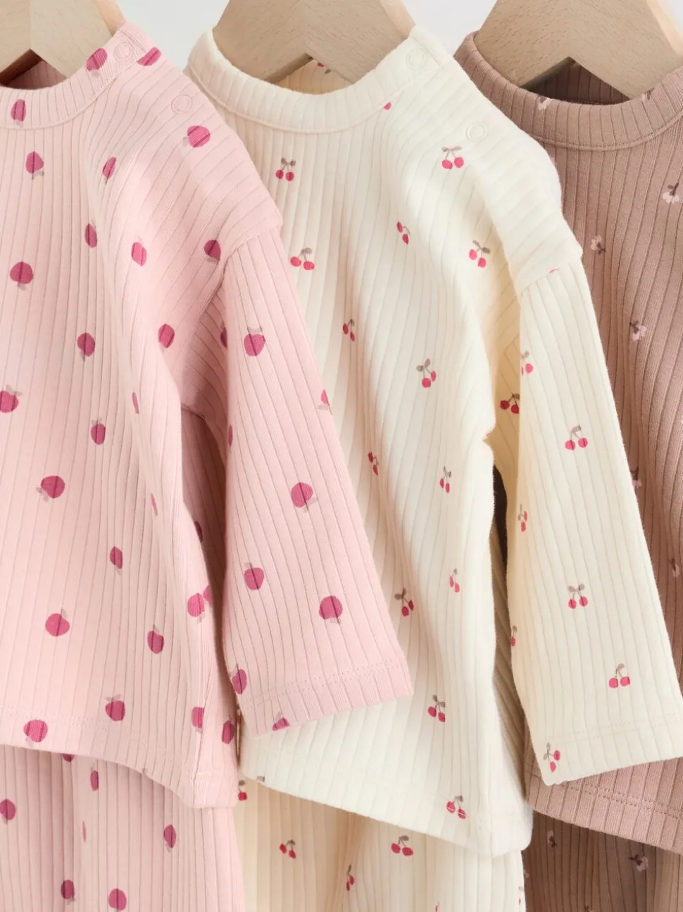 Roze/crème/bruine print - 6 -delige set van top met lange mouwen en leggings (0mnd -3jr)