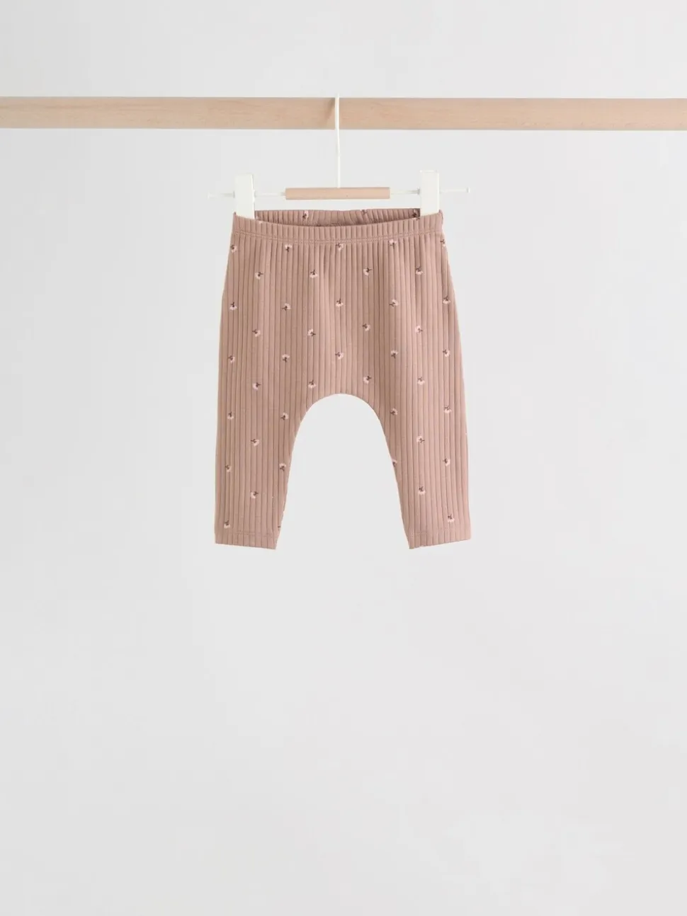 Roze/crème/bruine print - 6 -delige set van top met lange mouwen en leggings (0mnd -3jr)