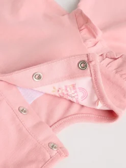 Roze/crème/konijnfiguur - 6 -delige set van top met lange mouwen en leggings (0mnd -3jr)