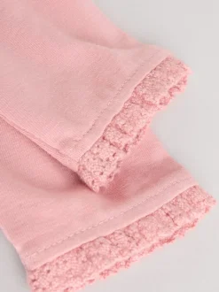 Roze/crème/konijnfiguur - 6 -delige set van top met lange mouwen en leggings (0mnd -3jr)