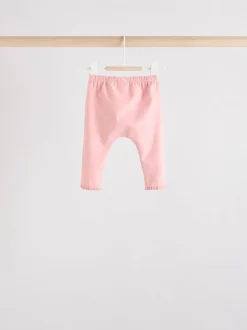 Roze/crème/konijnfiguur - 6 -delige set van top met lange mouwen en leggings (0mnd -3jr)