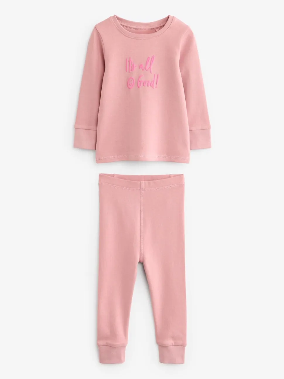 Roze/geel met slogan - Verpakking van 3 knusse pyjama's met print (9 mnd - 12 jr)