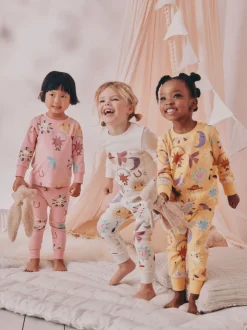 Roze/gele westernprint - Verpakking van 3 knusse pyjama's (9 mnd-12 jr)