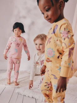 Roze/gele westernprint - Verpakking van 3 knusse pyjama's (9 mnd-12 jr)