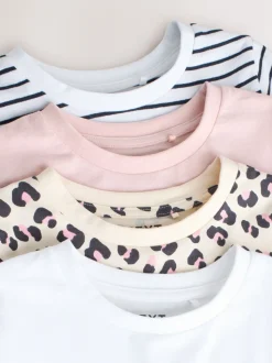 Roze/gestreept/met dierenprint - T-shirts 4 Pack (3-16jr)