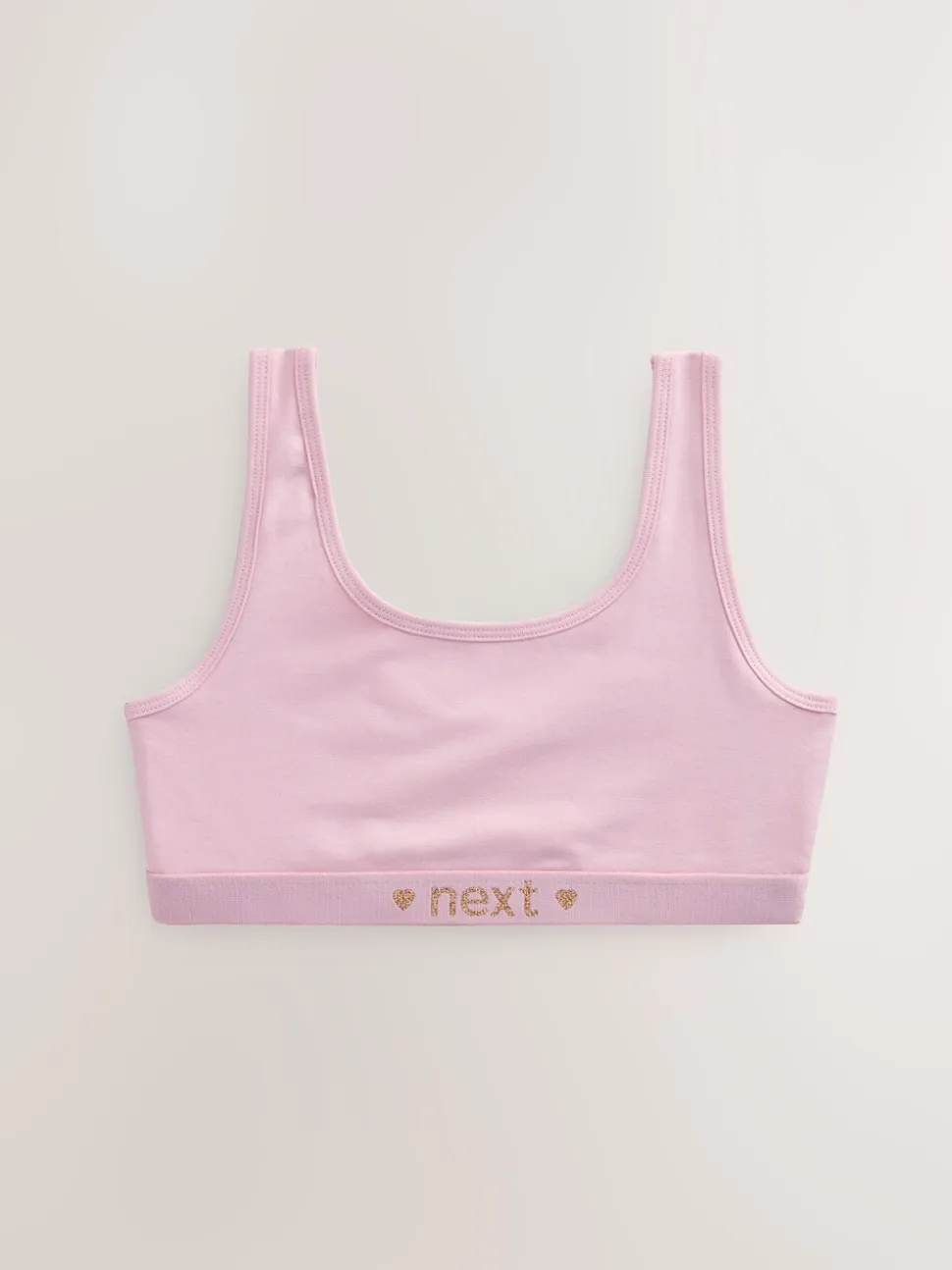 Roze/grijs - Set van 3 crop tops met diepe ronde hals (5 - 16 jr)