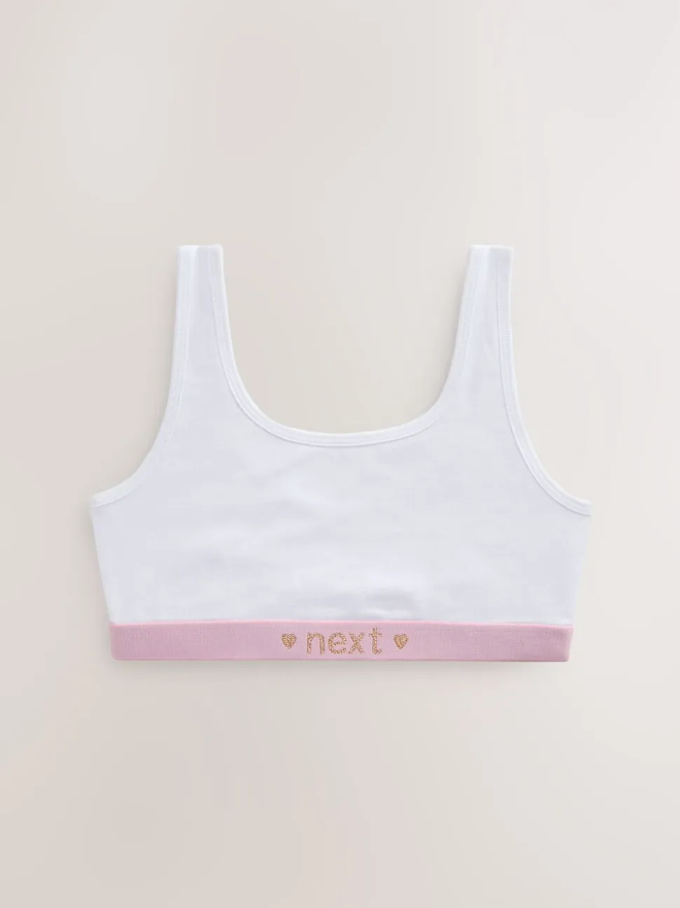 Roze/grijs - Set van 3 crop tops met diepe ronde hals (5 - 16 jr)