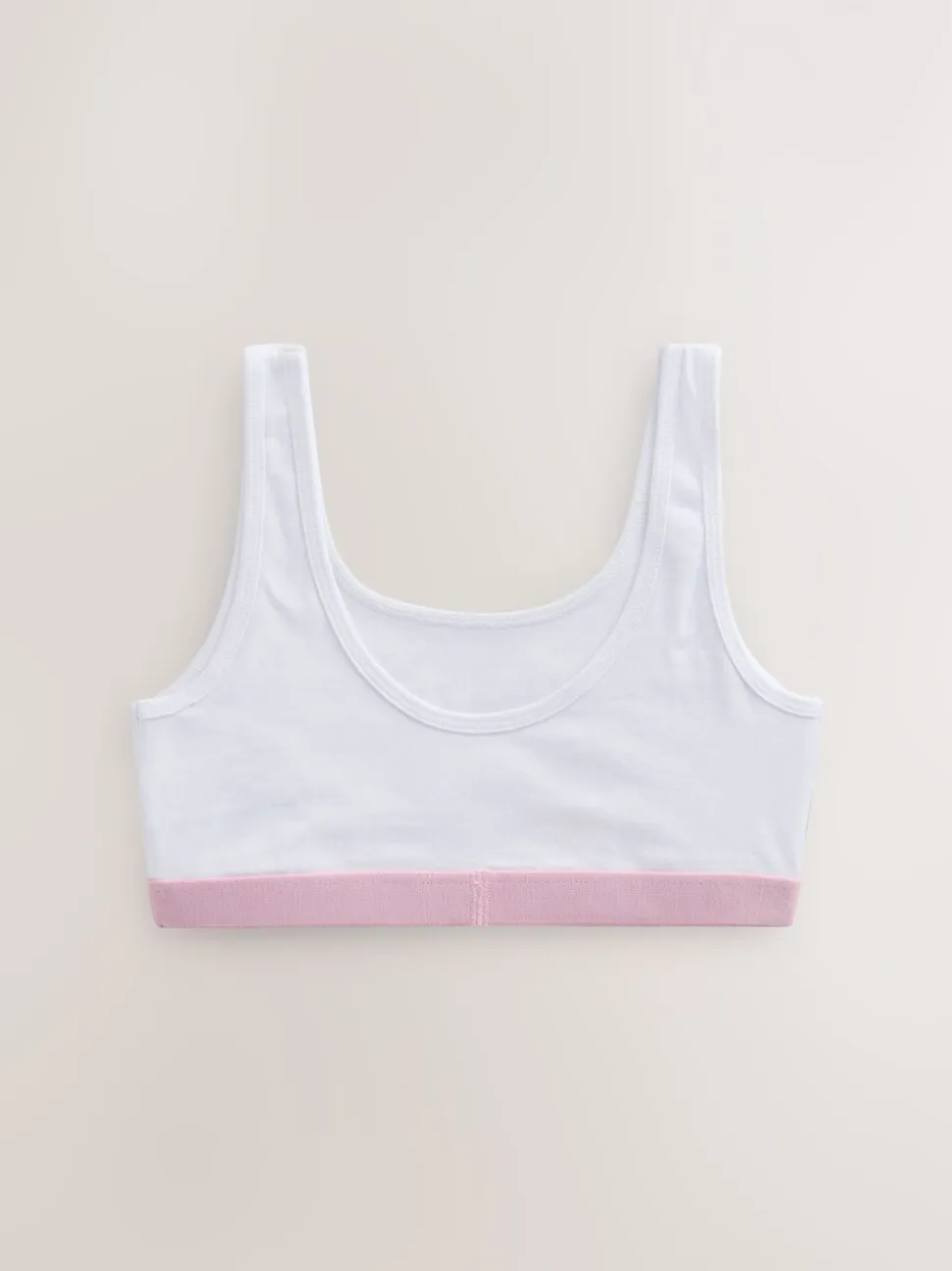 Roze/grijs - Set van 3 crop tops met diepe ronde hals (5 - 16 jr)