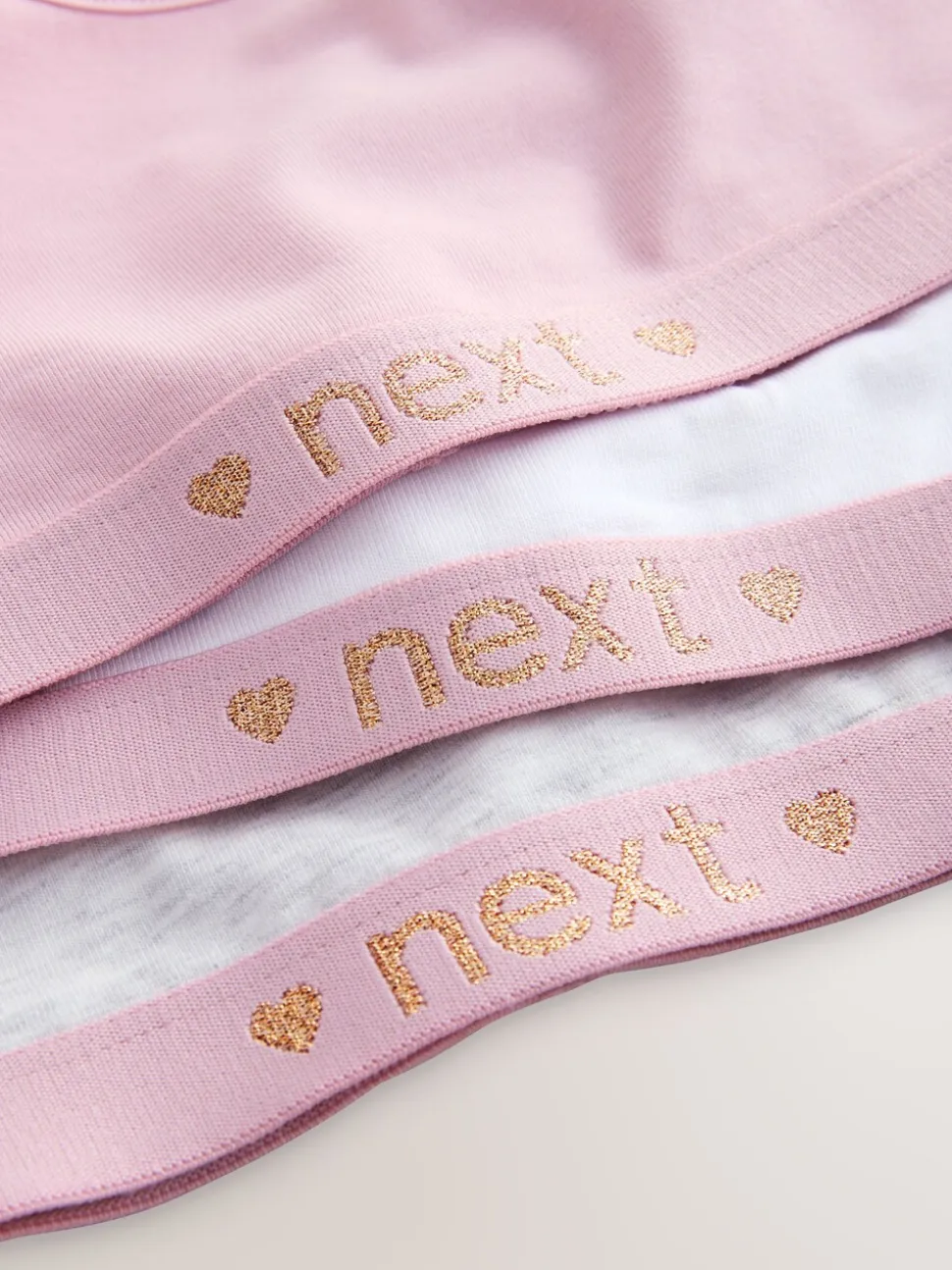 Roze/grijs - Set van 3 crop tops met diepe ronde hals (5 - 16 jr)
