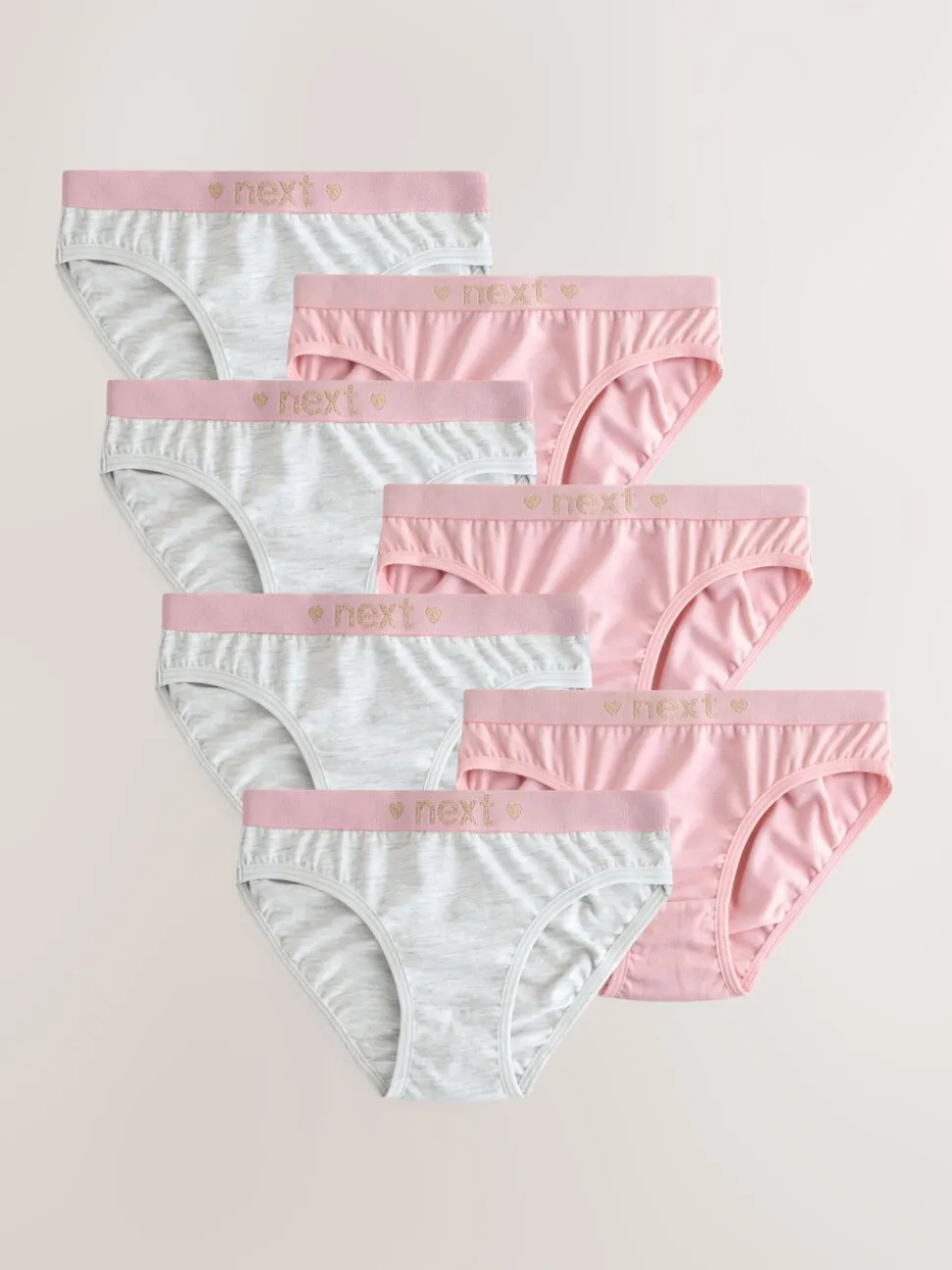 Roze/grijs - Verpakking van 7 bikinibroekjes (5-16 jr)