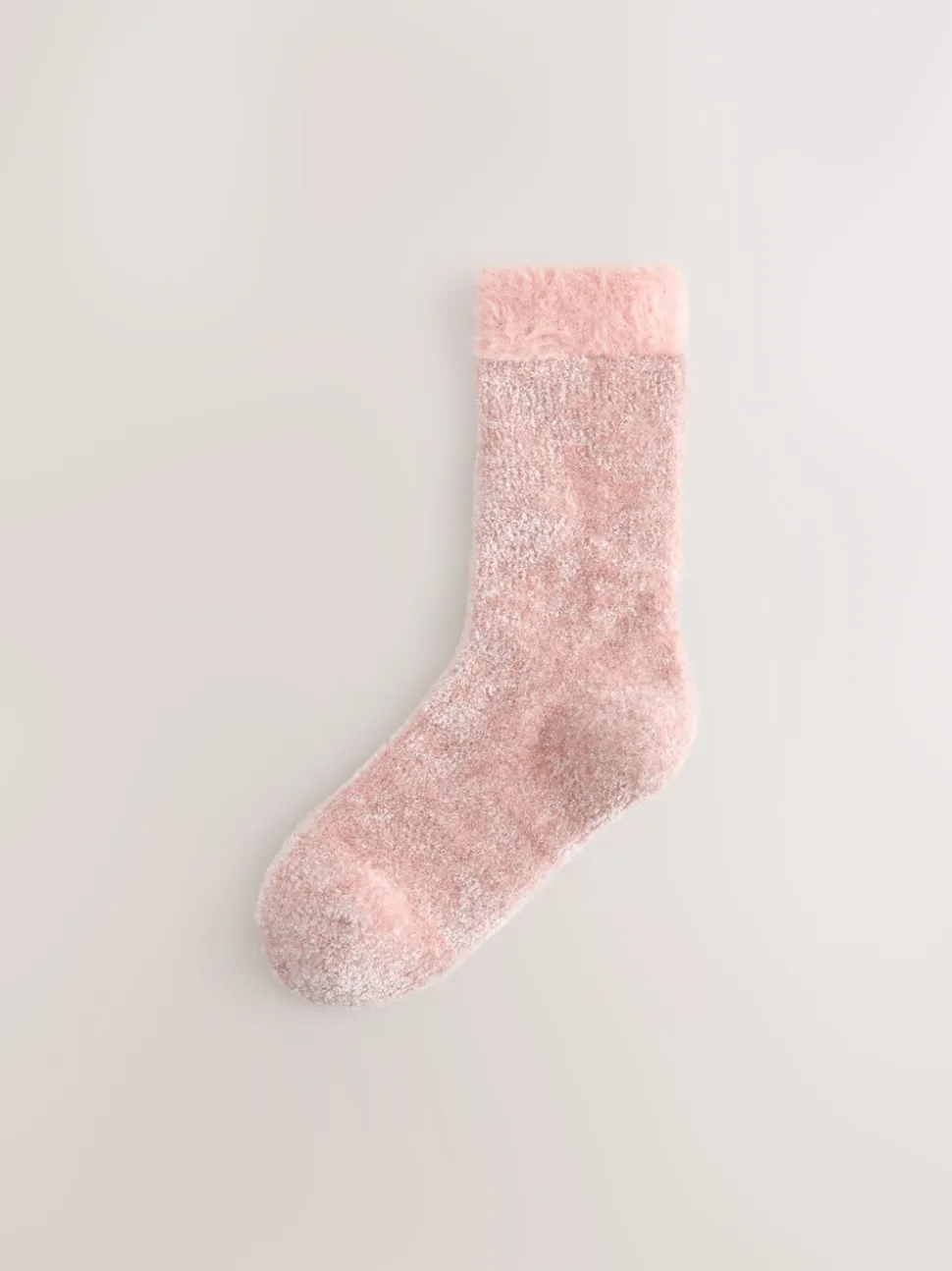 Roze/grijs met glans - 2 paar knusse fluwelen sokken