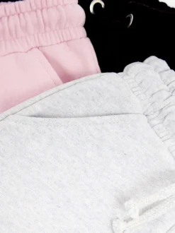 Roze/grijs/zwart - Verpakking van 3 zachte jersey joggingbroeken met normale pasvorm (3-16jr)