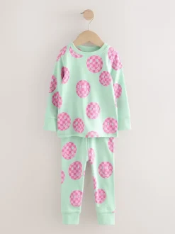 Roze/Groene glimlach - Verpakking van 3 knusse pyjama's (9 mnd-12 jr)