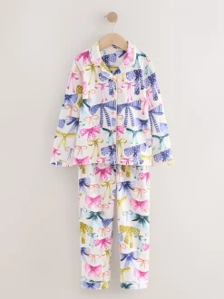Roze/Groene strikprint - Pyjama met knoopsluiting (3-16jr)