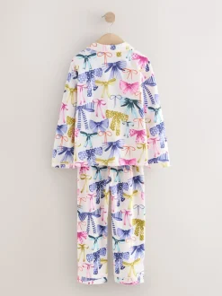 Roze/Groene strikprint - Pyjama met knoopsluiting (3-16jr)