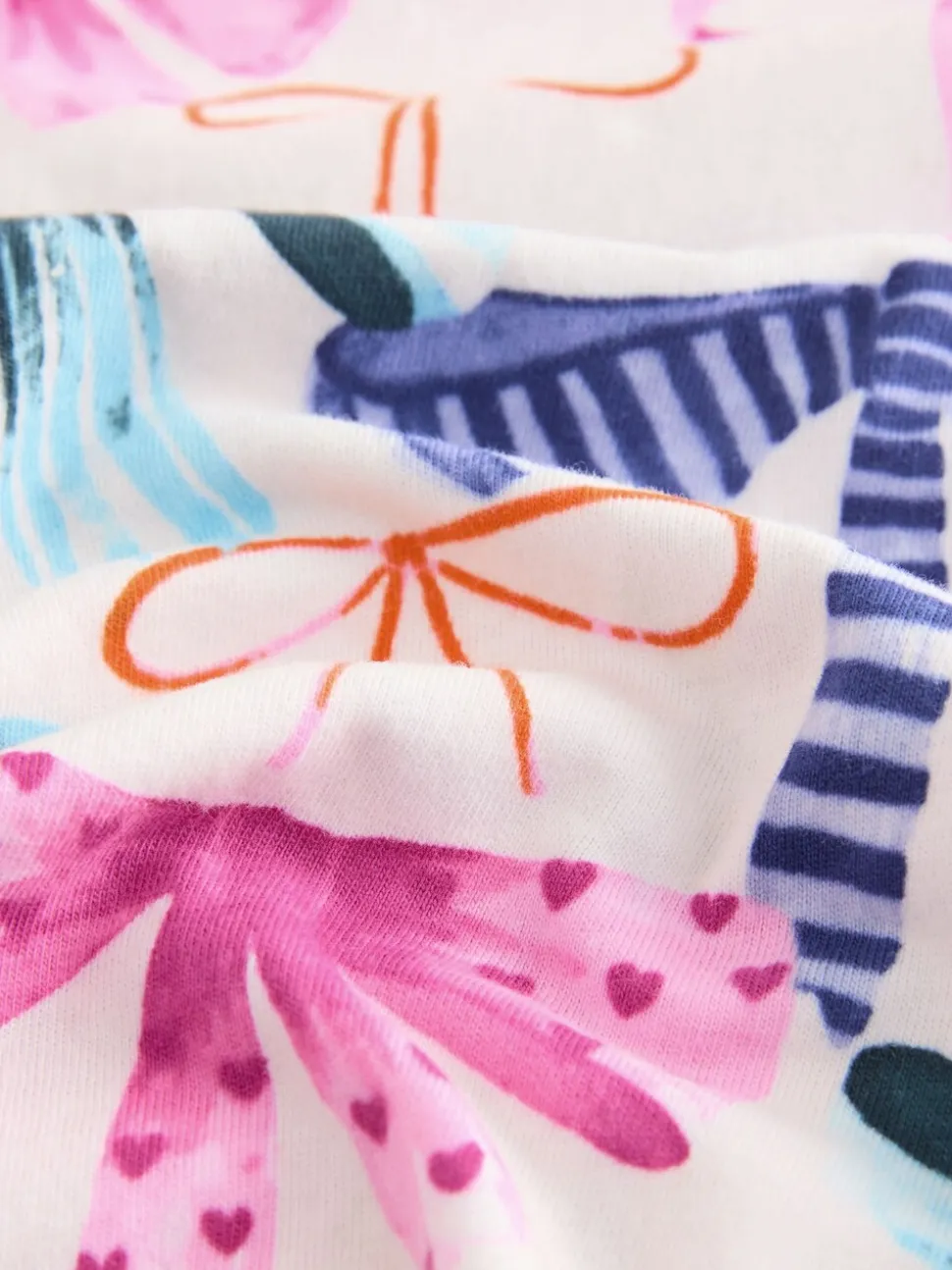 Roze/Groene strikprint - Pyjama met knoopsluiting (3-16jr)