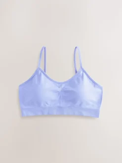 Roze/lila - Naadloze Cropped Tops 2 Pack met uitneembare, licht gewatteerde cups (7-16jaar)