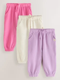 Roze/lila/beigebruin - Verpakking van 3 joggingbroeken (3mnd-7jr)