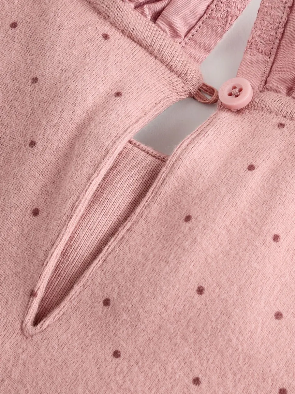 Roze/naturel - Geborduurde tops met lange mouwen (3mnd -7jr)