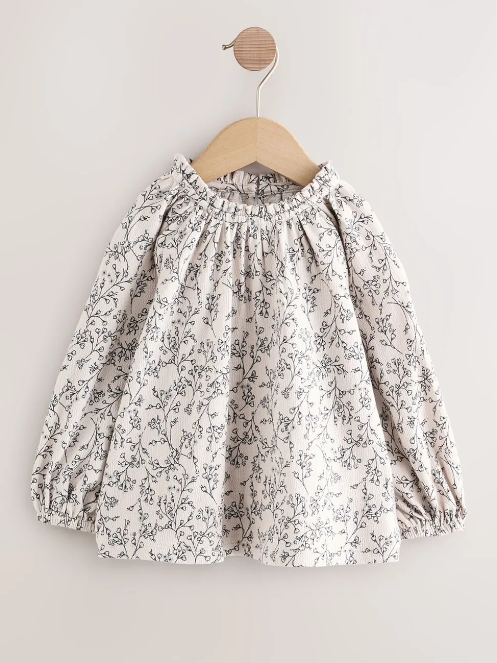 Roze/naturel - Geborduurde tops met lange mouwen (3mnd -7jr)