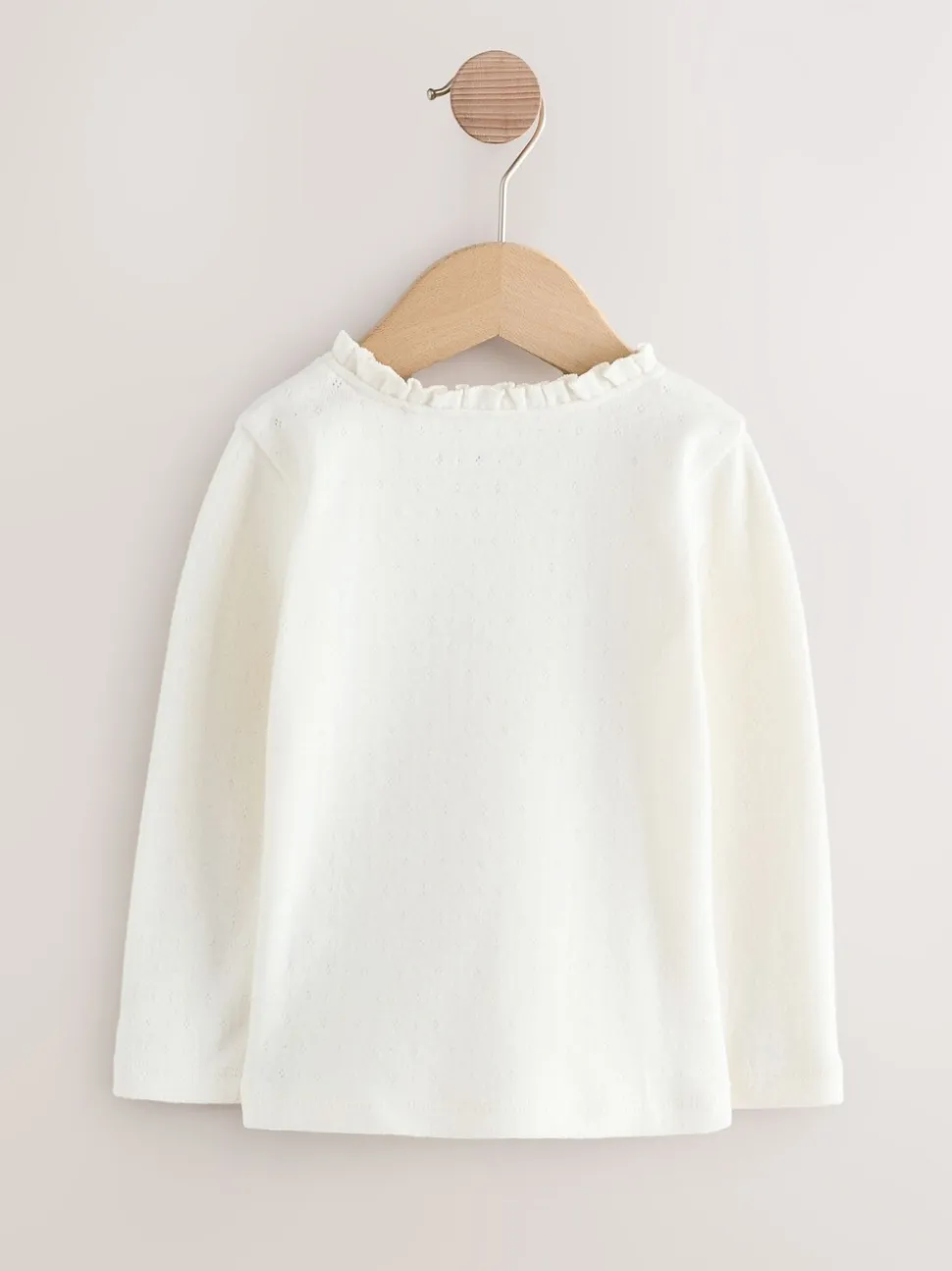 Roze/naturel - Geborduurde tops met lange mouwen (3mnd -7jr)