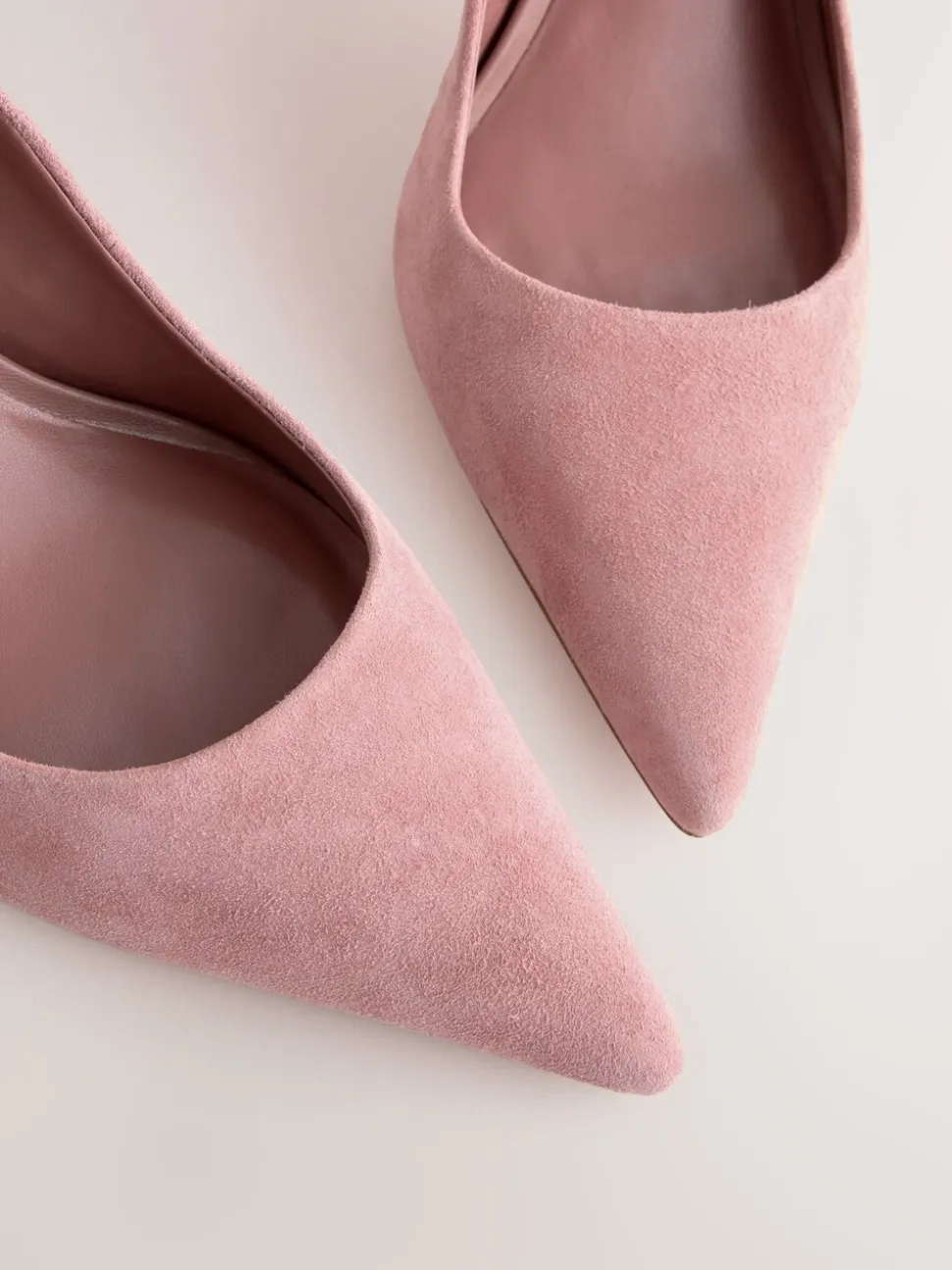Rozenroze suède - Leren mid-court pumps