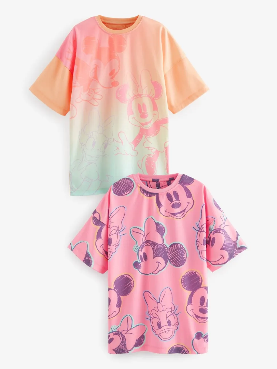 Roze/oranje - Minnie Mouse licentie nachthemd 2 pack (2-14jaar)