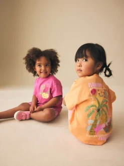 Roze/oranje - Top & Cycle Shorts Set 2 Pack (3mths-7yrs)