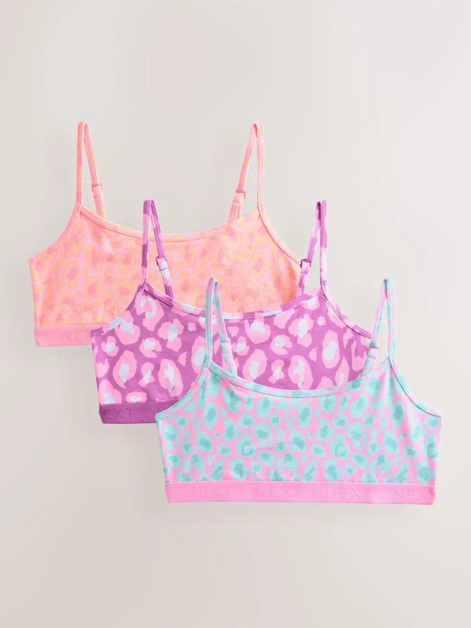Roze/paars - Set van 3 crop tops (5-16 jr)