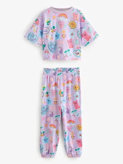 Roze/paars - Verpakking van 3 pyjama's met joggingbroek (3 - 16 jr)