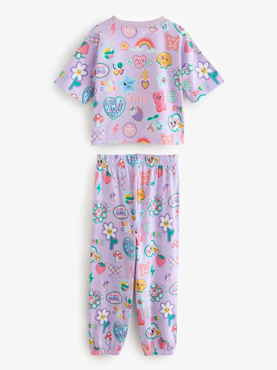 Roze/paars - Verpakking van 3 pyjama's met joggingbroek (3 - 16 jr)