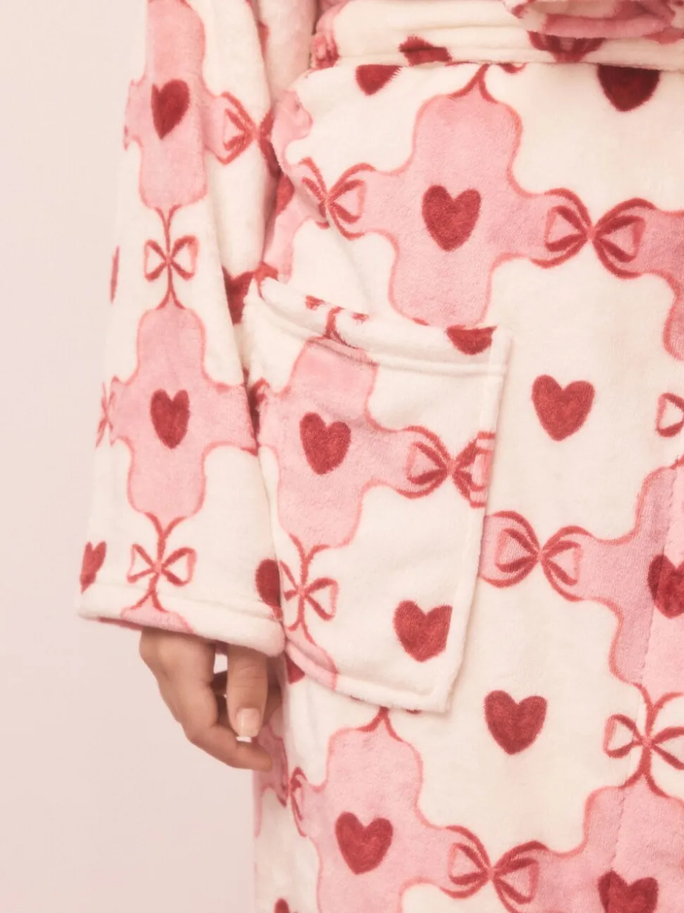 Roze/rood met hart - Superzachte kamerjas