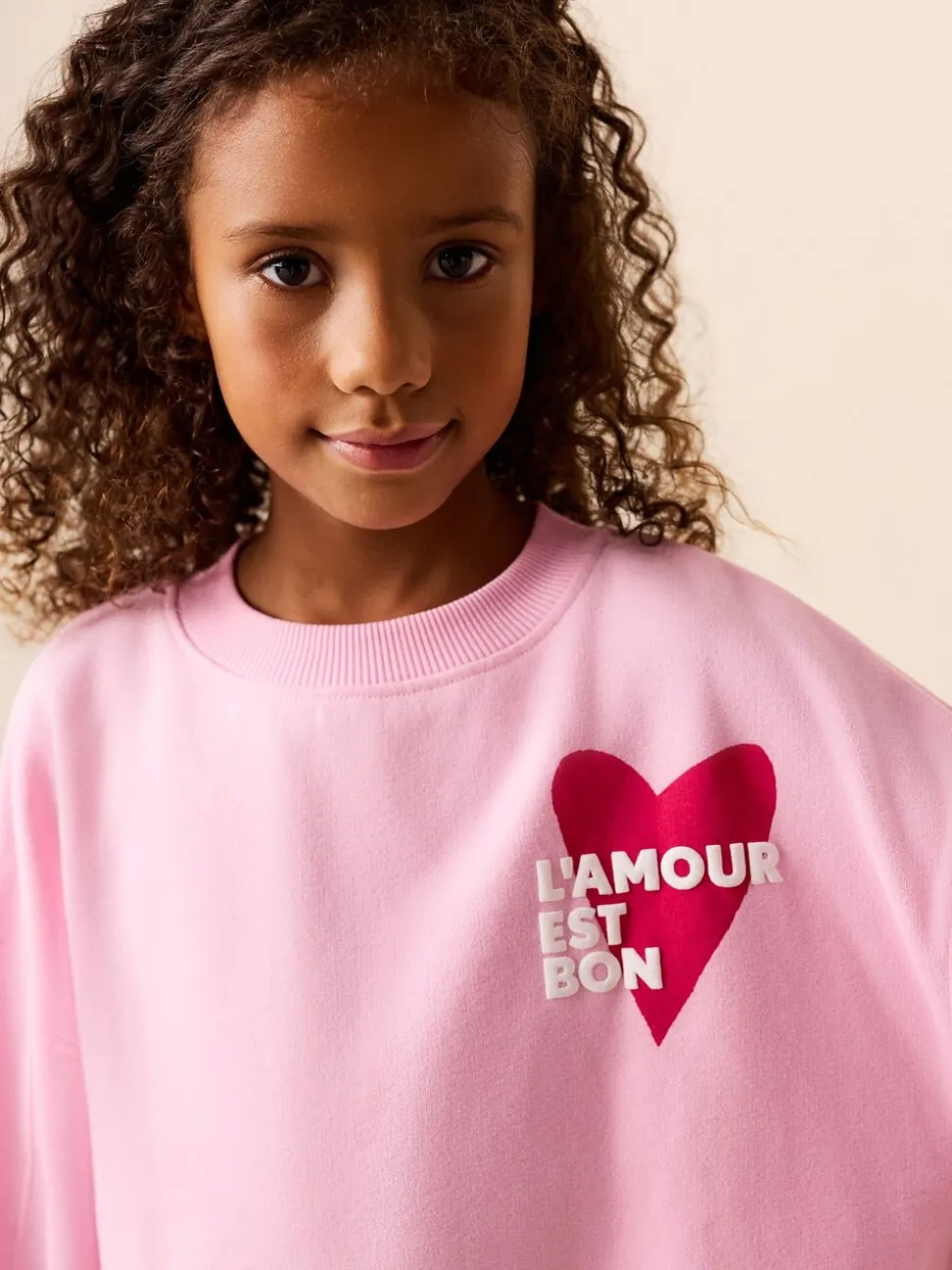 Roze/rood met hart - Sweatshirt and Flare Leggings Set (3-16yrs)