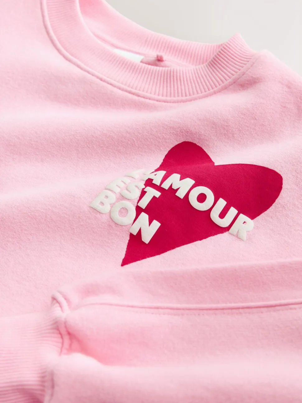 Roze/rood met hart - Sweatshirt and Flare Leggings Set (3-16yrs)